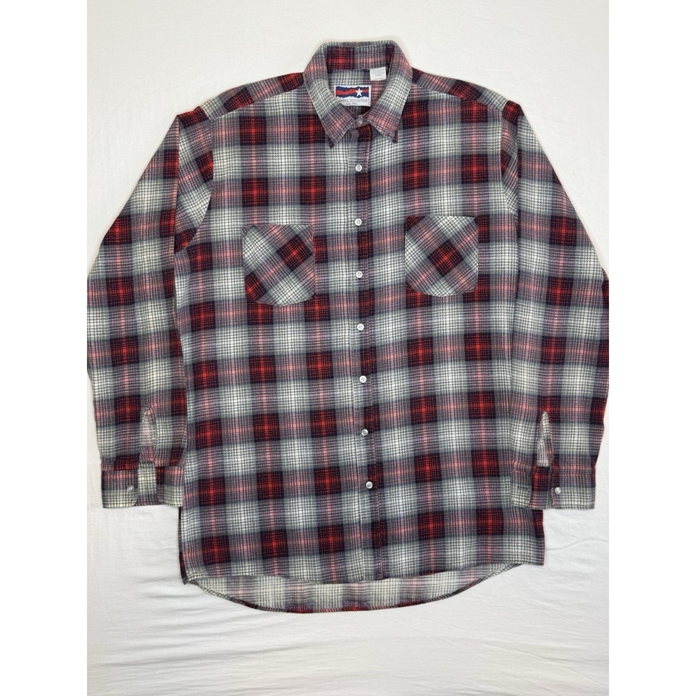 Vintage American Edition Men's LG Tall Plaid ButtonUp Shirt Long Sleeve USA Made